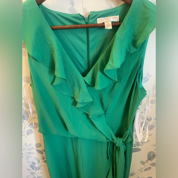 London Styles Women's Feminine Ruffle Hi-Low Faux Wrap Maxi Dress 6. New w tag - Picture 8 of 9